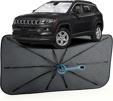 Car Windshield Sun Shade Umbrella for Jeep Compass 2017-2026, 11 Fit