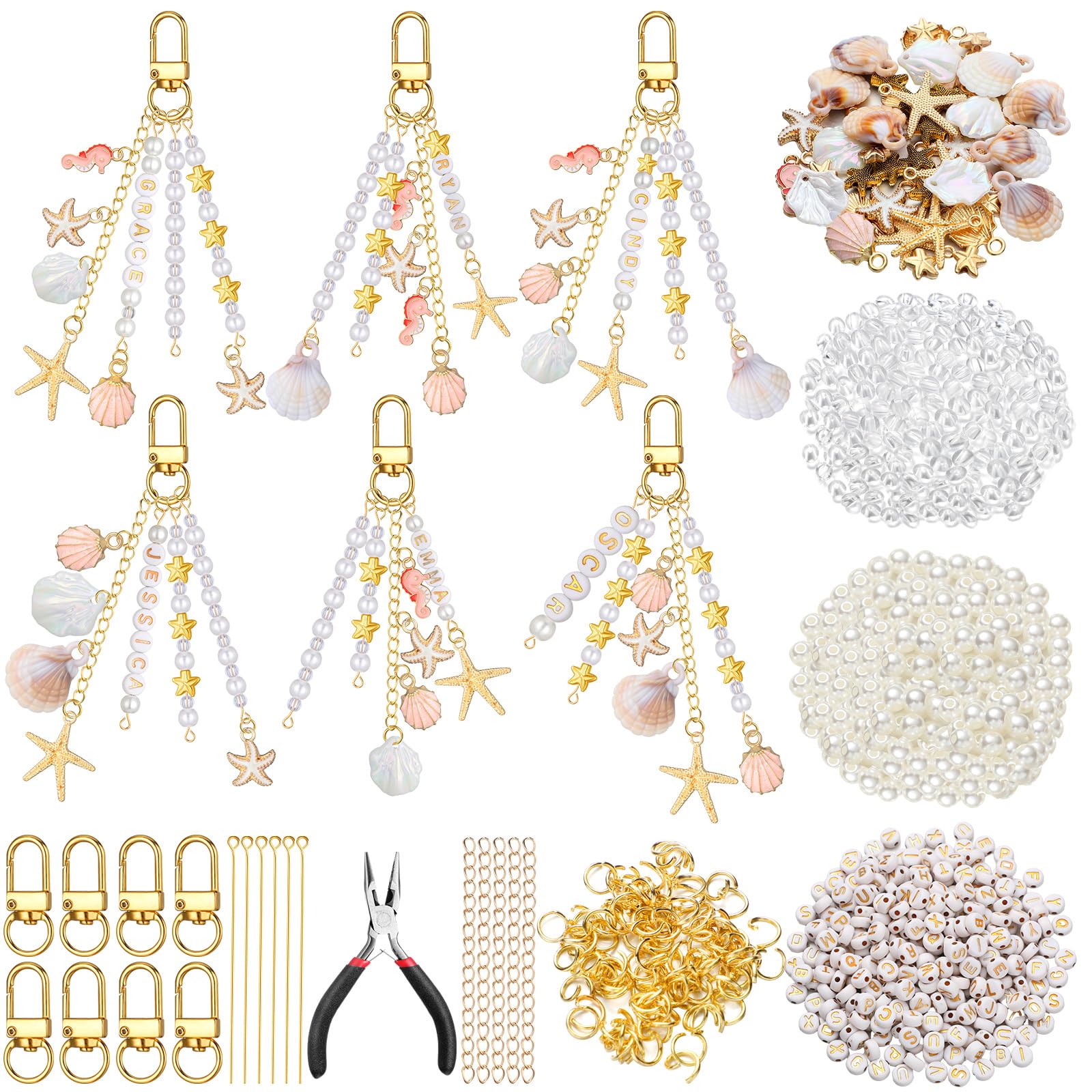 Cunno Seashell Keychain Making Kit - 776 Pcs -1