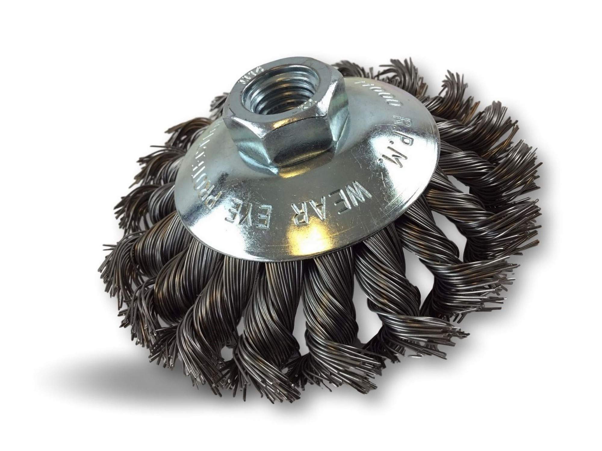 Kibros Lot 10 brosses rotatives fil acier torsadé meuleuse Ø 100 mm