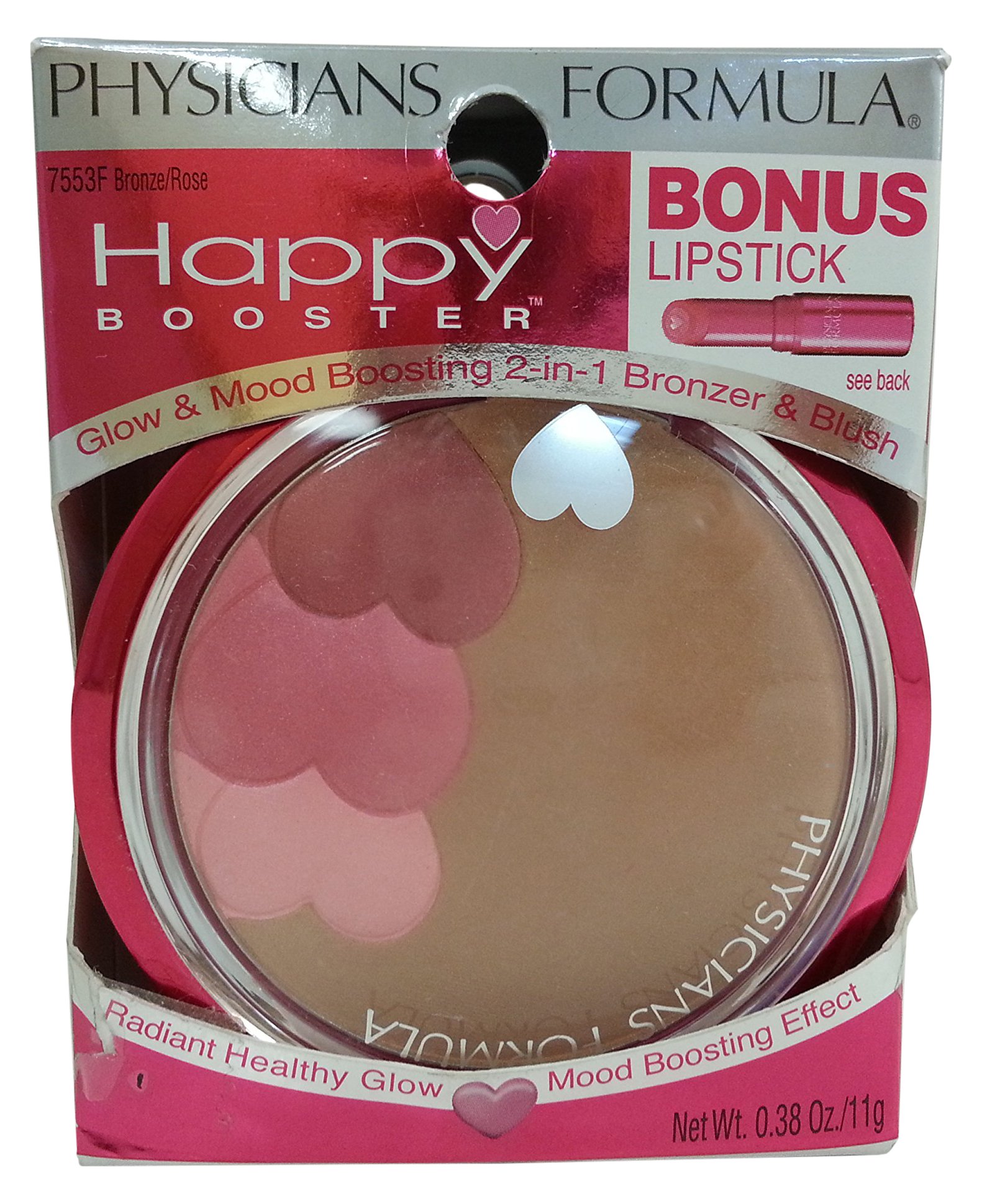 Physician's Formula Happy Booster Bronzer and Blush, Bronze/Rose, 0.38 oz.