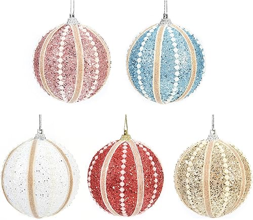 Miniatura 7 de 3150in315 pulgadas lentejuelas inastillables de espuma de perlas sintéticas adornos de bolas de Navidad decorativas para decoración de árbol de