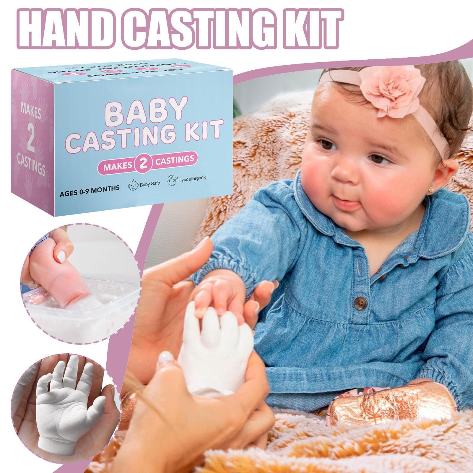 Kit Per Calco 3D Del Bebè Kit Per Impronte Del Piede Del Bambino | Footprint Molding Set for Christmas First Birthday Commemoration