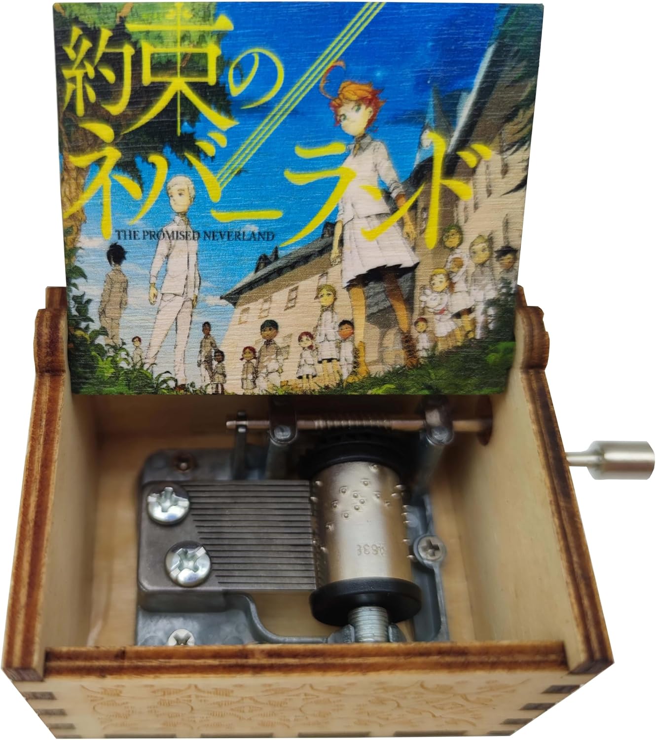 Wood Musical Box, the Promised Neverland Music Box Wooden Musical Instrument with Melody Isabella’s Lullaby Gift for Birthday Anniversary Holiday (Style 1) image 2