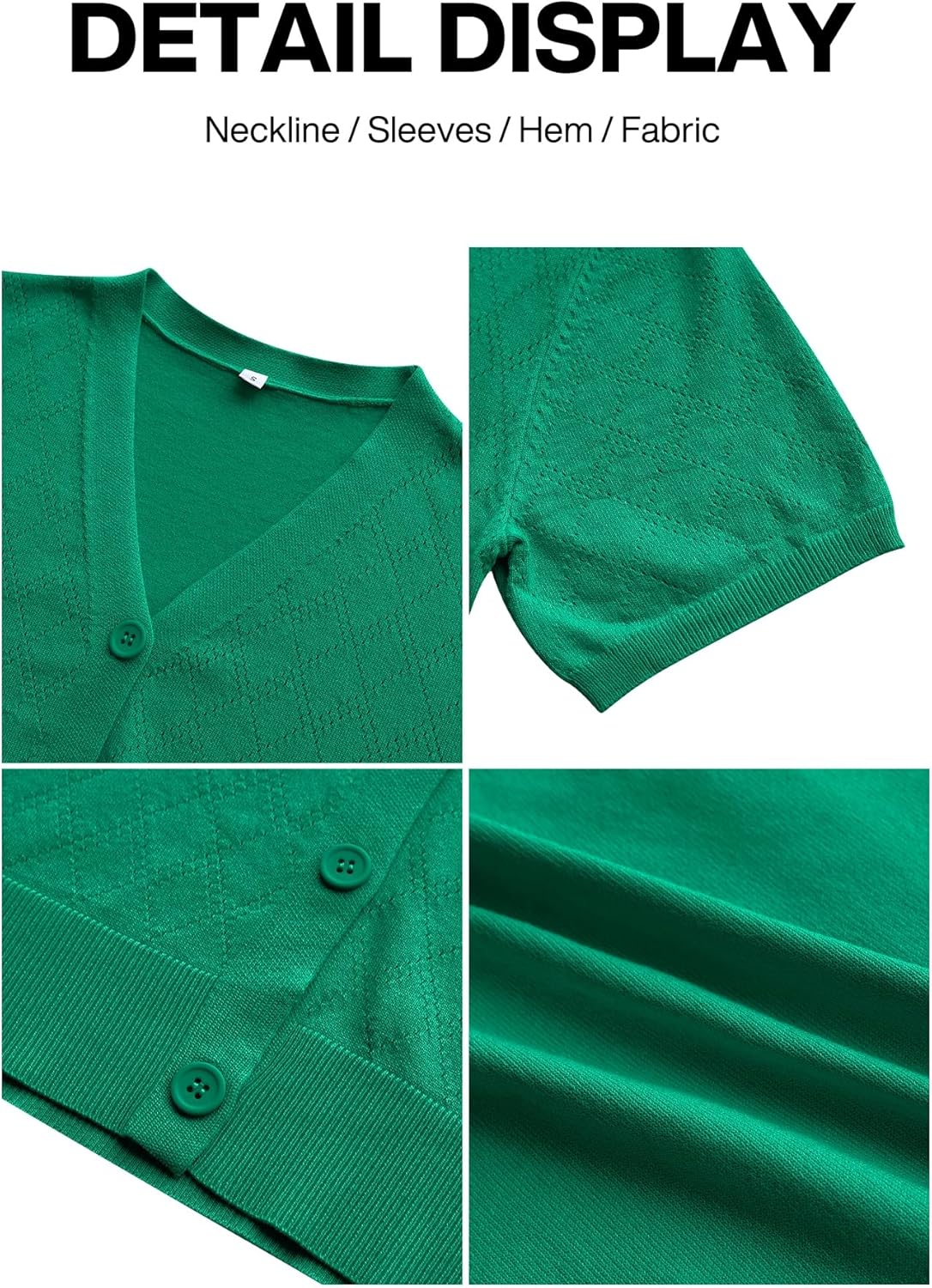 VIISHOW Short Sleeve Lightweight Summer Cardigan for Women, Button Down Open Front V Neck Crochet Knit Cropped Bolero Shrugs - Image 7