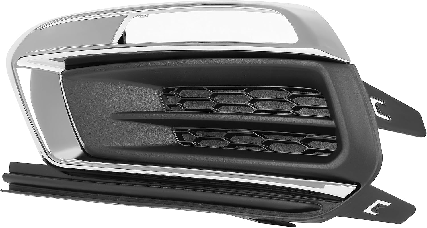 HECASA Fog Light Cover Compatible with 2015-2016 Chevy Chevrolet Cruze Limited Replacement for 94516100 GM1038184 Fog Light Bezel Chrome Black & Silvery Driver Side