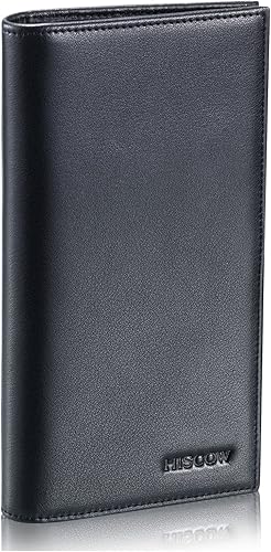 Miniatura 2 de HISCOW Funda de cuero suave para chequera y tarjetero con divisor - Piel de becerro italiana, Negro -, Contemporáneo