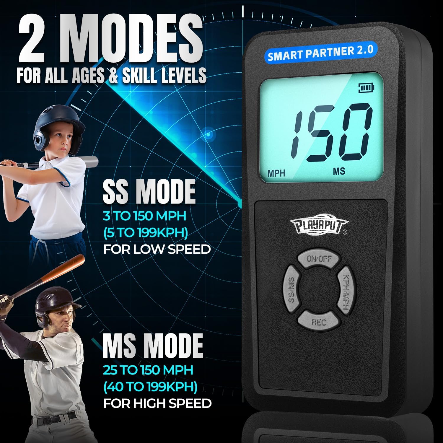 Upgrade Smart Baseball Radar - Larger LCD Display Speed Radar Gun for Swing,Hitting,Pitching Training,Handheld Coaching Radar Gun Baseball Speed Training Equipment for All Baseball Player