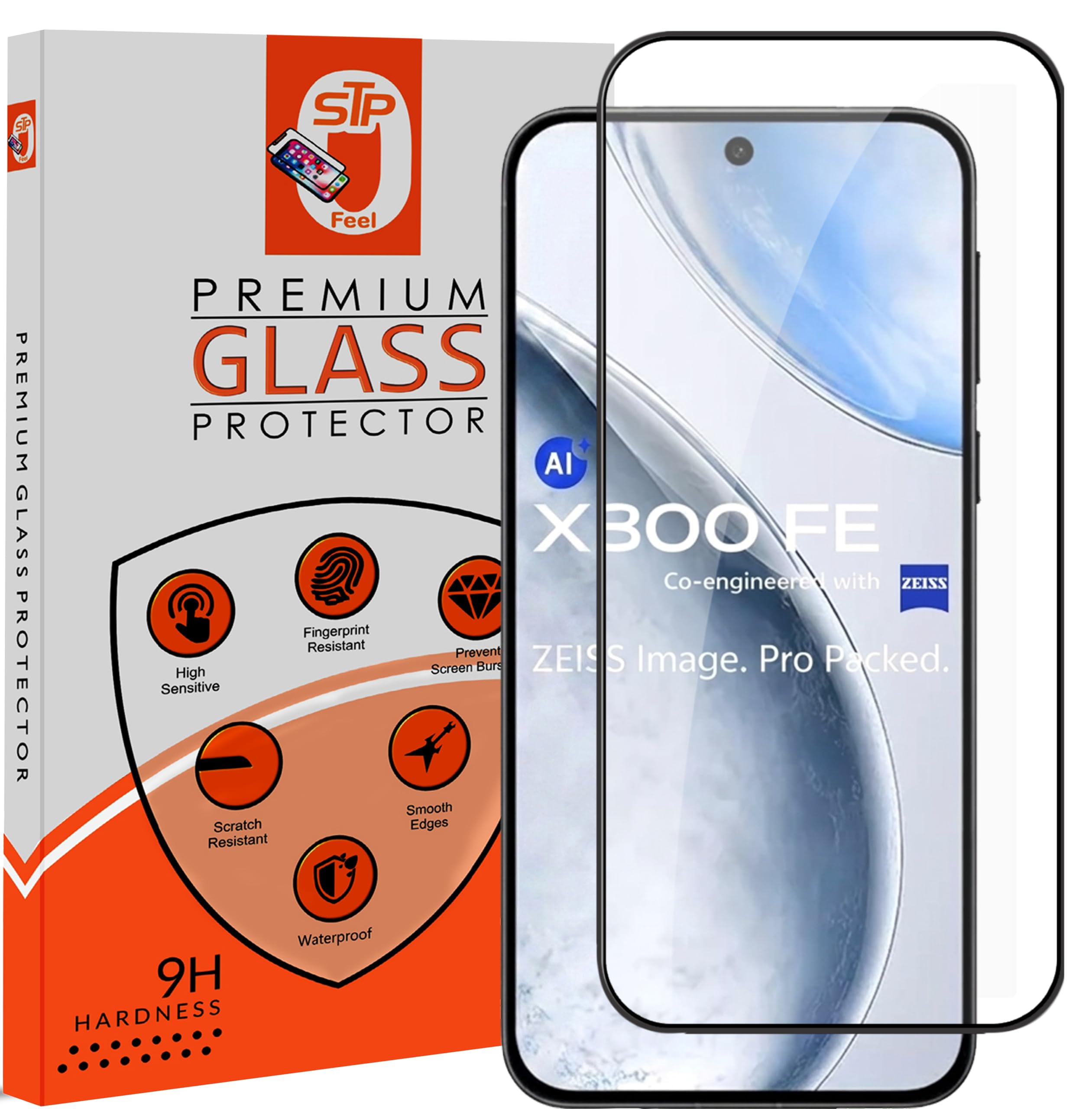 STP FEEL® Premium HD+ Tempered Glass Screen Protector Guard Compatible For Vivo X300 FE 5G (Ultrasonic Fingerprint Supported) (6.31 Inch, Pack of 1) | Edge to Edge Coverage-picture-17