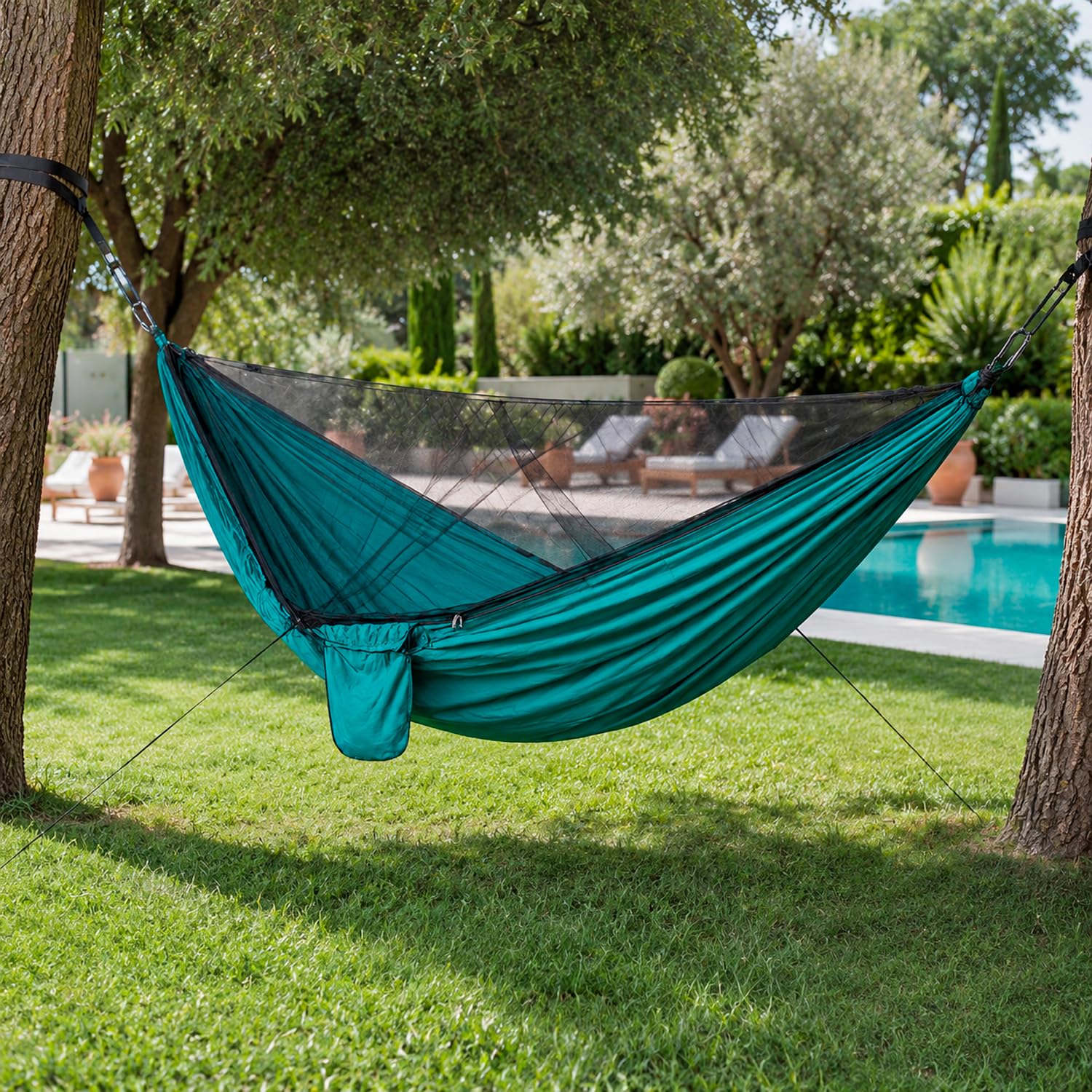 Amaca Da Campeggio Con Zanzariera Integrata In Nylon 210T Portatile Resistente Per Trekking Escursioni Giardino Outdoor Con Cinghie Supporto Fino A 300 Kg 290 x 140 Cm Verde