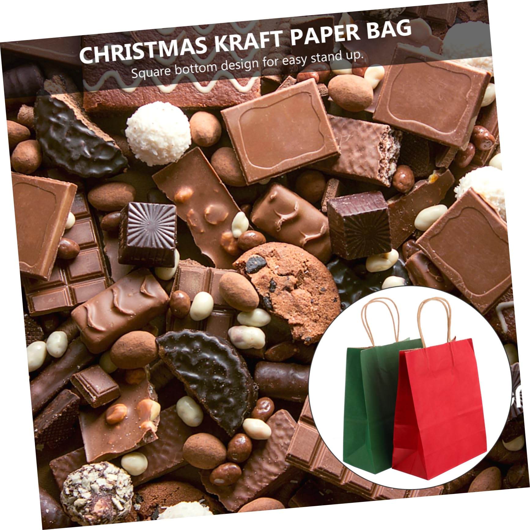 HOLIDYOYO 24pezzi Sacchetti Regalo di Natale in Carta Kraft Colorati per Festival per Piccoli Regali Artigianato e Caramelle