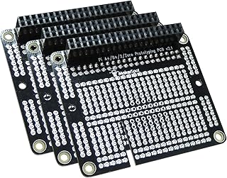 Raspberry Pi 3 Prototyping Board Proto Breadboard HAT by MakerSpot Soldered with Female Pin Connector PCB for Raspberry Pi 2 Pi 3 A+ B+ (3 Pack)