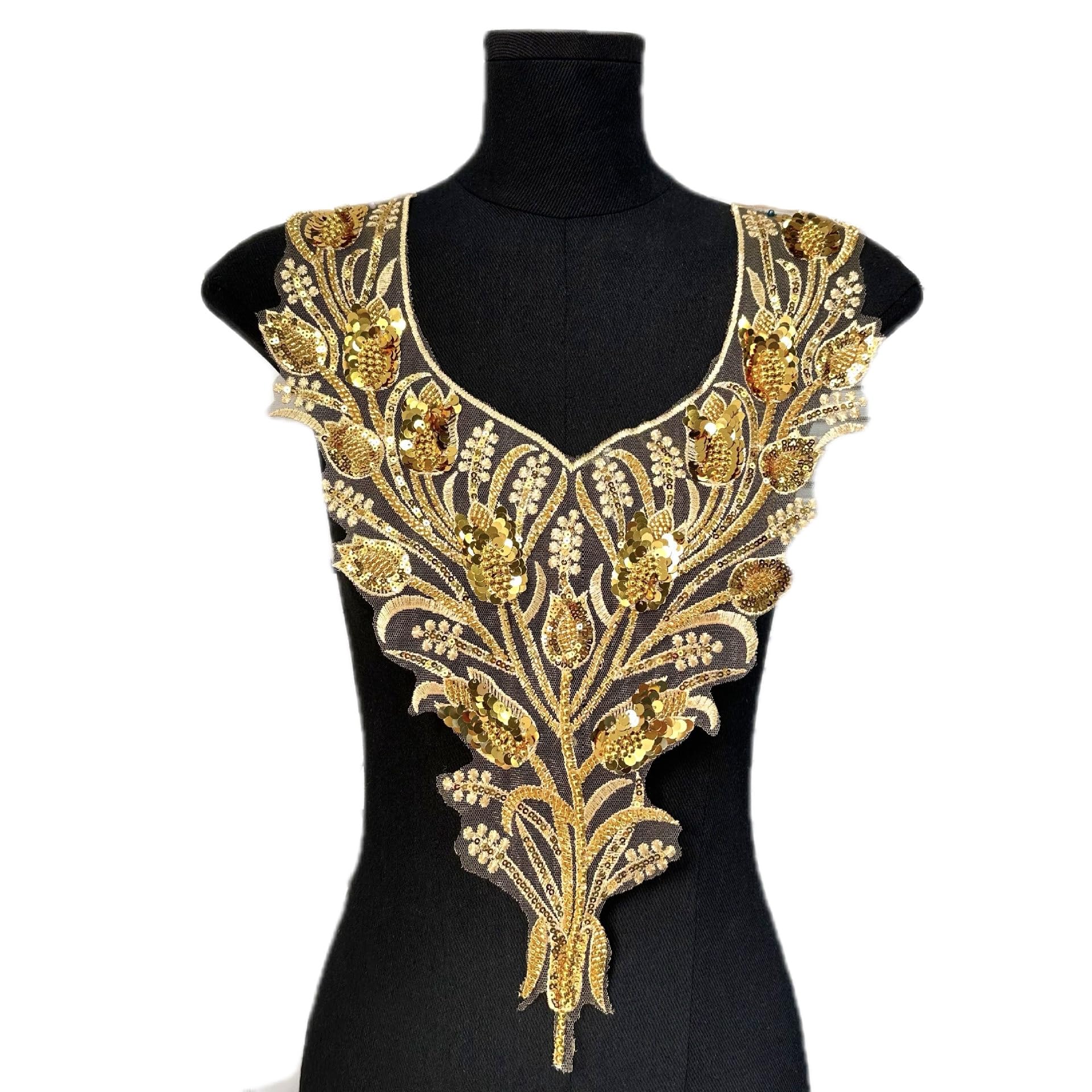 Amazon.com: JRYYR Gold Rhinestone Lace Applique,Gold Applique Embellishments ,Gold Applique for Dress、Wedding、Clothing Decorative Appliques. (Gold-2) :  Arts, Crafts & Sewing