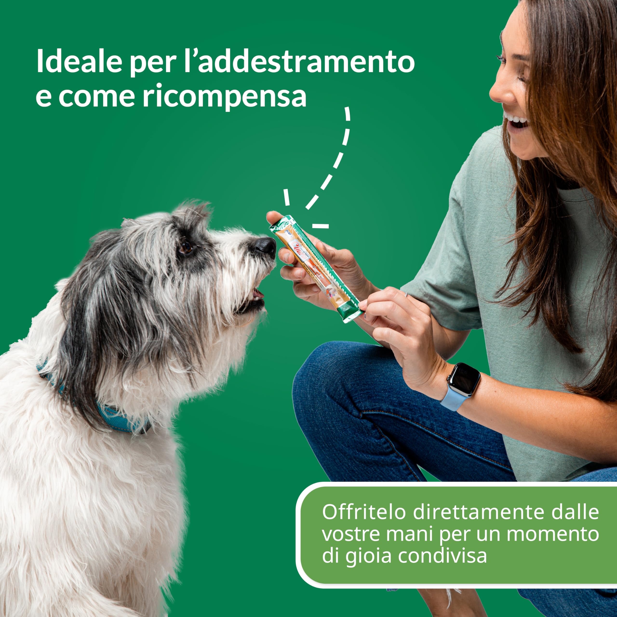 INABA Churu Snack Cremoso Per Cani &ndash; Pollo E Formaggio, 8 Stick Da 20g, Senza Cereali, Senza Conservanti, Solo 8,6 Kcal