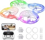Ameta Morpho Drone for Kids with 1080P HD Camera, FPV RC Quadcopter with 32 RGB Light/ 2 Batteries/18 min Flight Time/Prevent Loss Buzzer, Cool Toys Gifts for Boys Girls