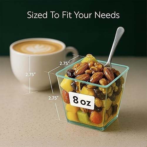 Miniatura 2 de Restaurantware Copas Kova grandes de 8 onzas con 20 vasos desechables para postre  Las tapas se venden por separado resistentes vasos de plástico