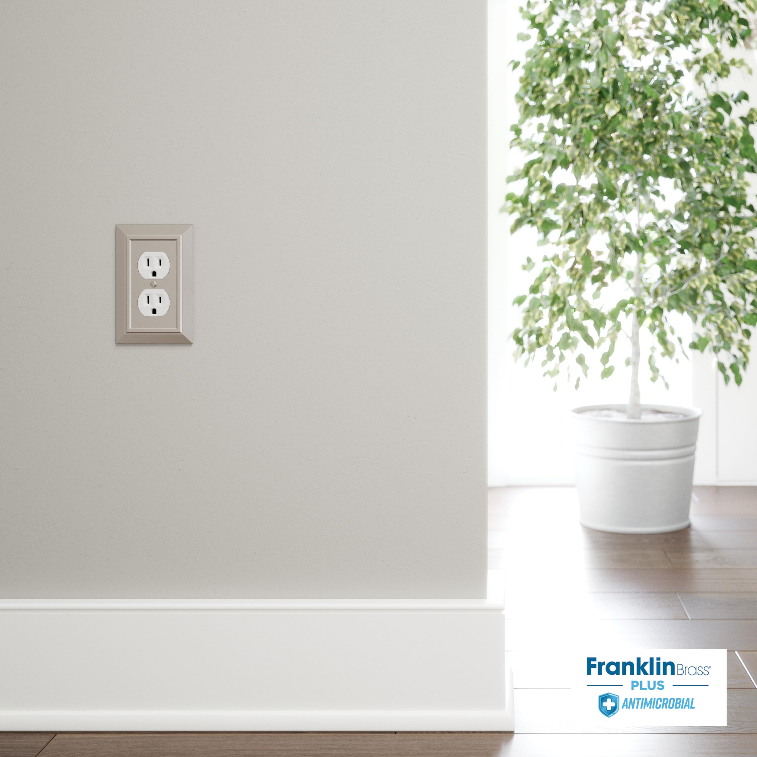 Franklin Brass Wall Plates - Brushed Nickel Outlet Covers -2 Franklin Brass Wall Plates - Brushed Nickel Outlet Covers -2