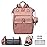 ANWTOTU Baby Diaper Bag Backpack Diaper Bag Multifunctional Waterproof Diaper Bag with Changing Station Travel Diaper Backpack with Changing Pad, Pacifier Case & Stroller Straps(Pink)