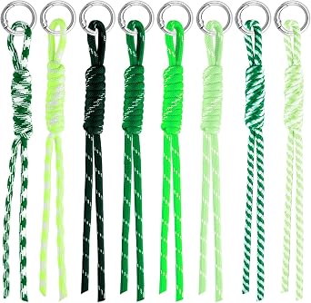 8/11/12Pcs Braided Rope Keychain Cute Bag Charms for Women Men Y2k Vintage Paracord Keychain Birthday Christmas Gift