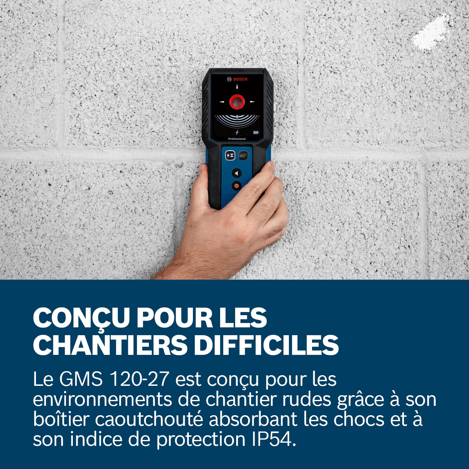 Bosch Professional GMS 120-27 Scanneur Mural Détection 120/100/50/30 mm USB-C