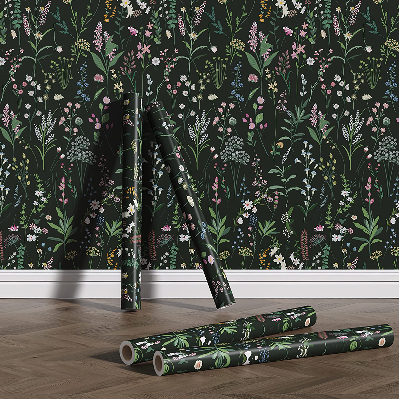 Auspicium Floral Peel and Stick Wallpaper Spring Flowers Self Adhesive Removable Wallpaper Wall Stickers for Home Bedroom Cabinets Thicken 17.3" x 236"