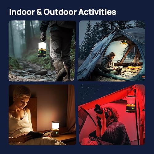Miniatura 8 de Consciot C02 - Linterna LED para campamento, luces de campamento recargables USB-C, 1500 lm, 5 modos de luz, hasta 100 horas de tiempo de