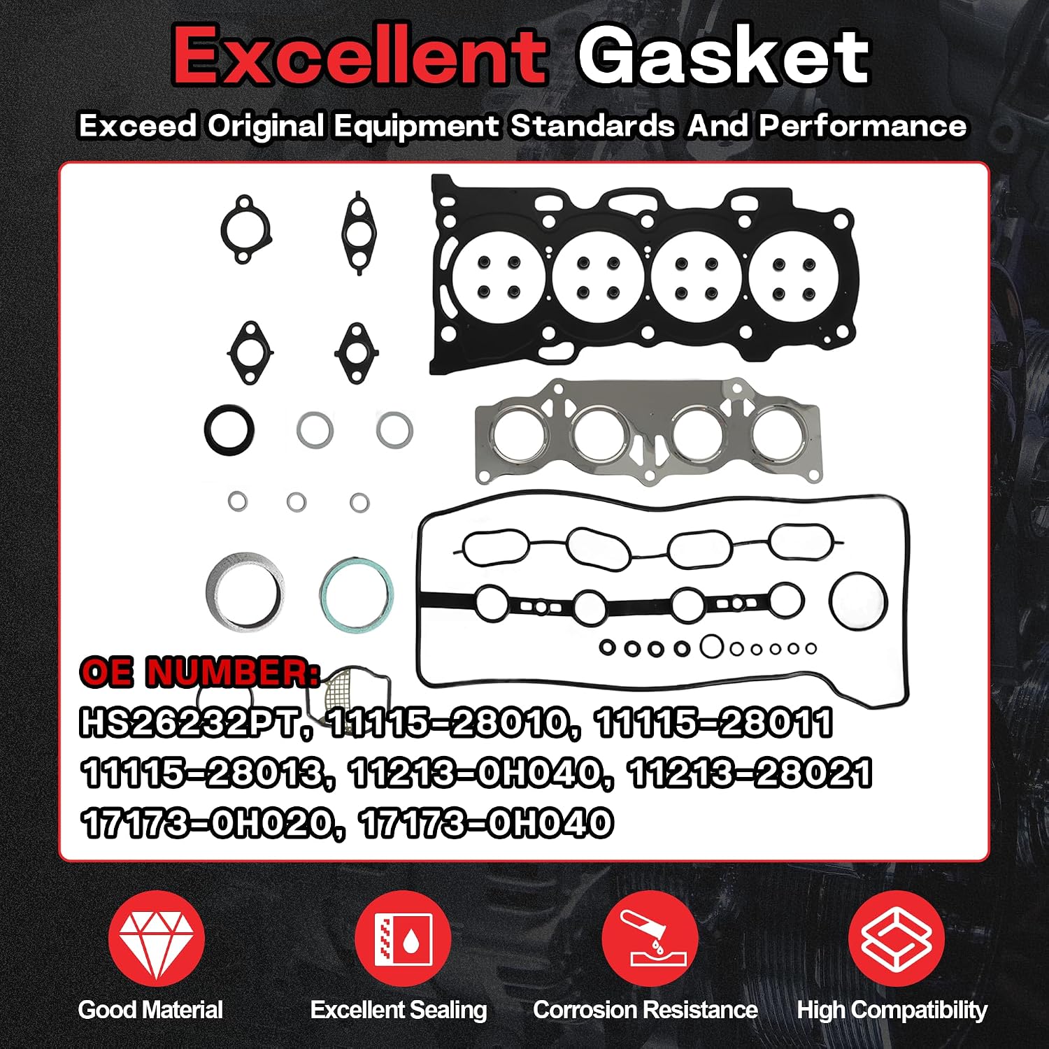 2AZ-FE Rebuild Overhaul Kit with Crankshaft & Connecting Rods & Main/Rod Bearings Fit for Toyota Camry RAV4 Highlander Scion tC xB 2.4L 2001-2015 Replace# 13401-28030