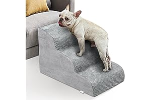 3-Step Dog Stairs for Small Dogs with High Density Foam and Non-Slip...