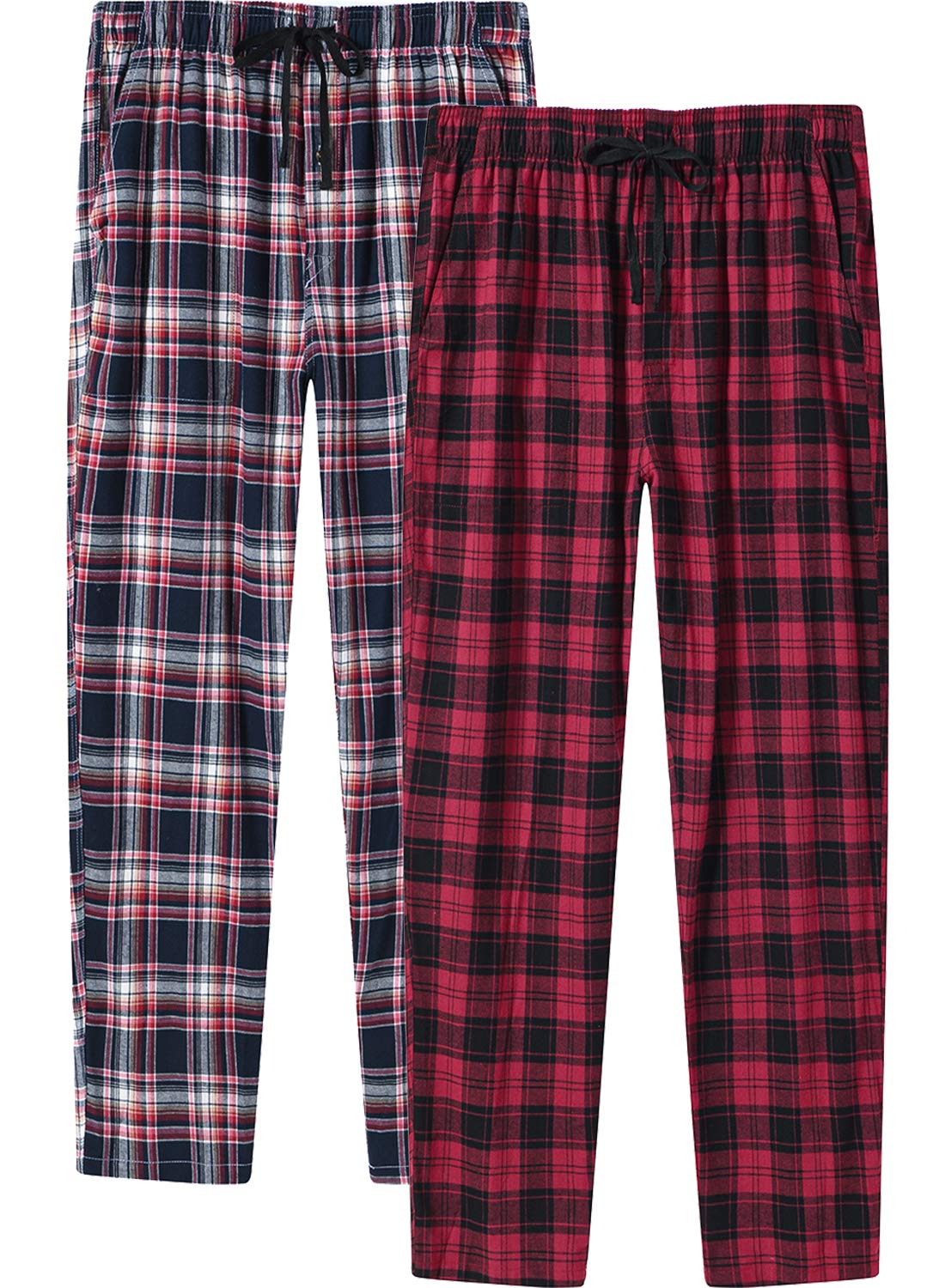 Pantalones de Pijama Mujer 100% Algodón Pantalones Invierno Cuadros Suave Cálido