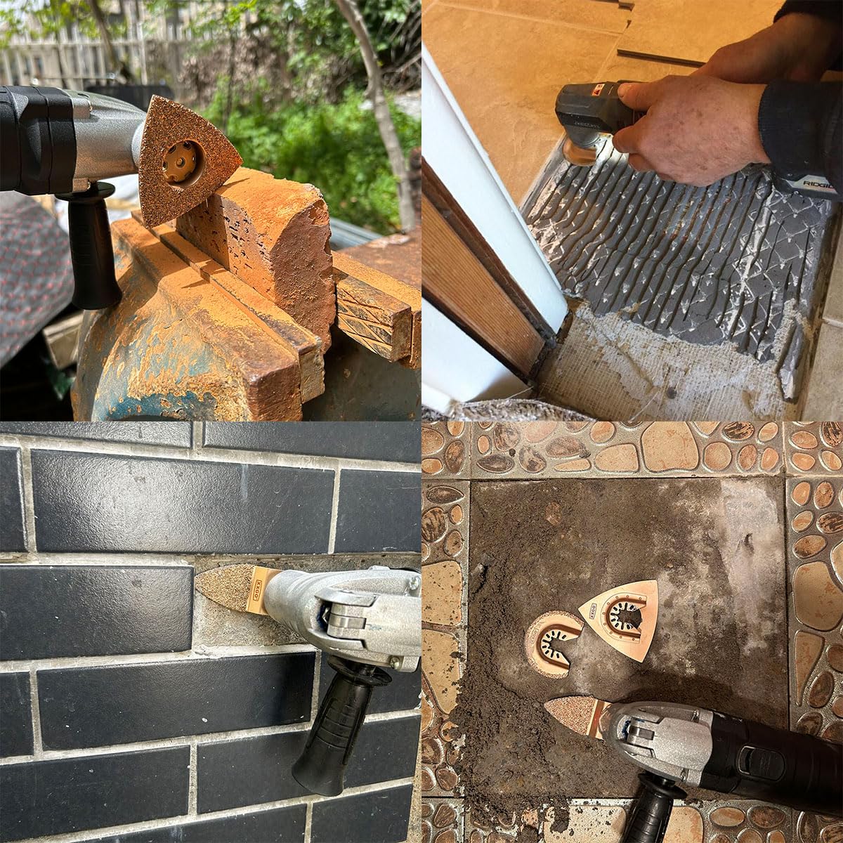 XXGO Juego de 120 cuchillas oscilantes multiherramienta compatibles con Bosch, Chicago, Craftsman, Dewalt, Dremel, Fein, Harbor Freight, Makita, Milwaukee, Porter Cable, Ryobi, Rockwell y más XG1201