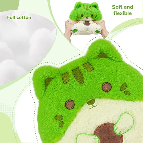 Miniatura 3 de Lindo cojín de peluche de gato, 8 pulgadas, aguacate, gato, animal de peluche kawaii, juguete de peluche suave para niños, niñas y mujeres,