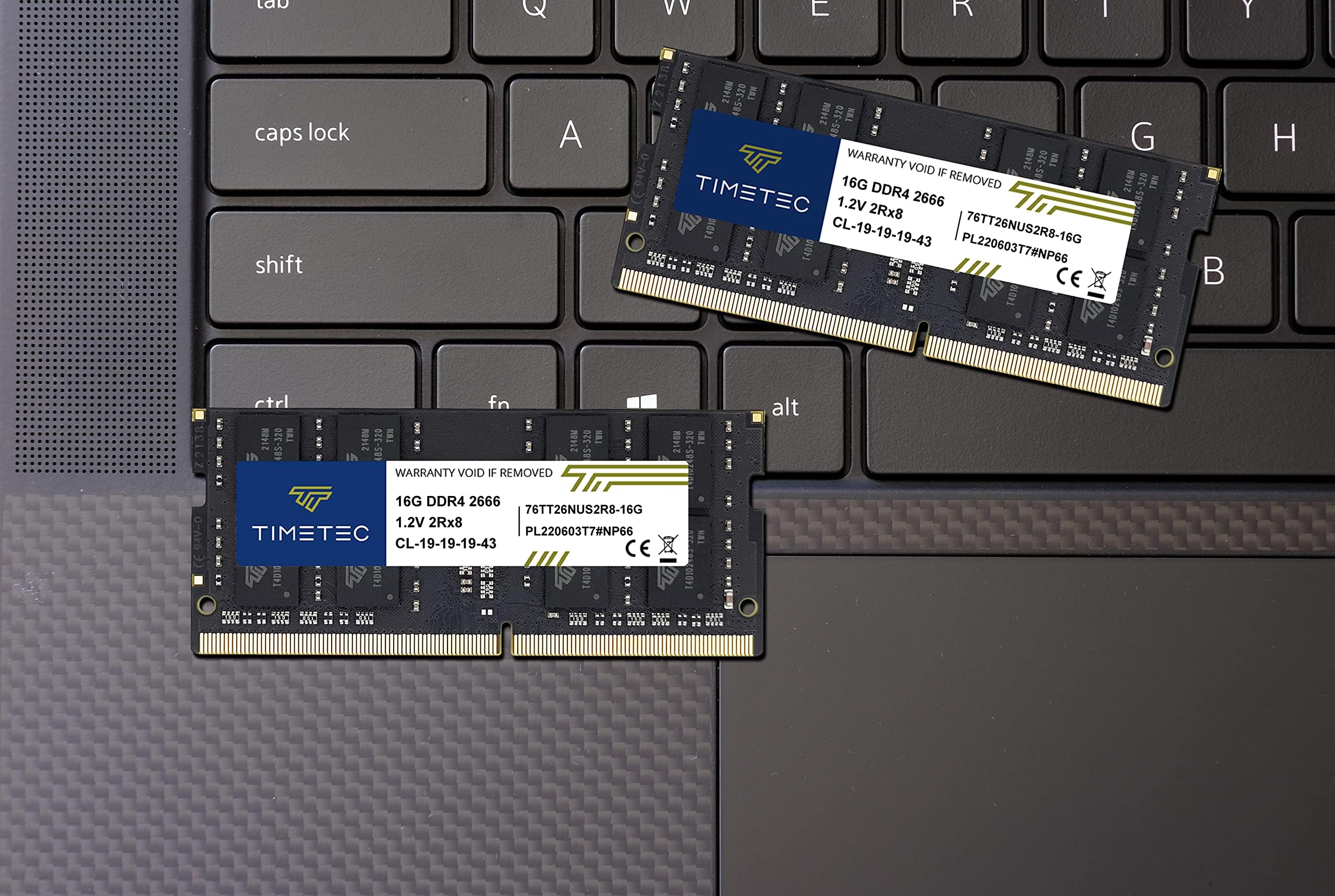 Timetec 32GB Kit(2x16GB) DDR4 2666 MHz (PC4-2666V) PC4-21300 SODIMM – Sin ECC, sin búfer, 260 Pines, 1,2V CL19, módulo de Memoria para portátiles, Mini PC y Ordenadores Todo en uno.