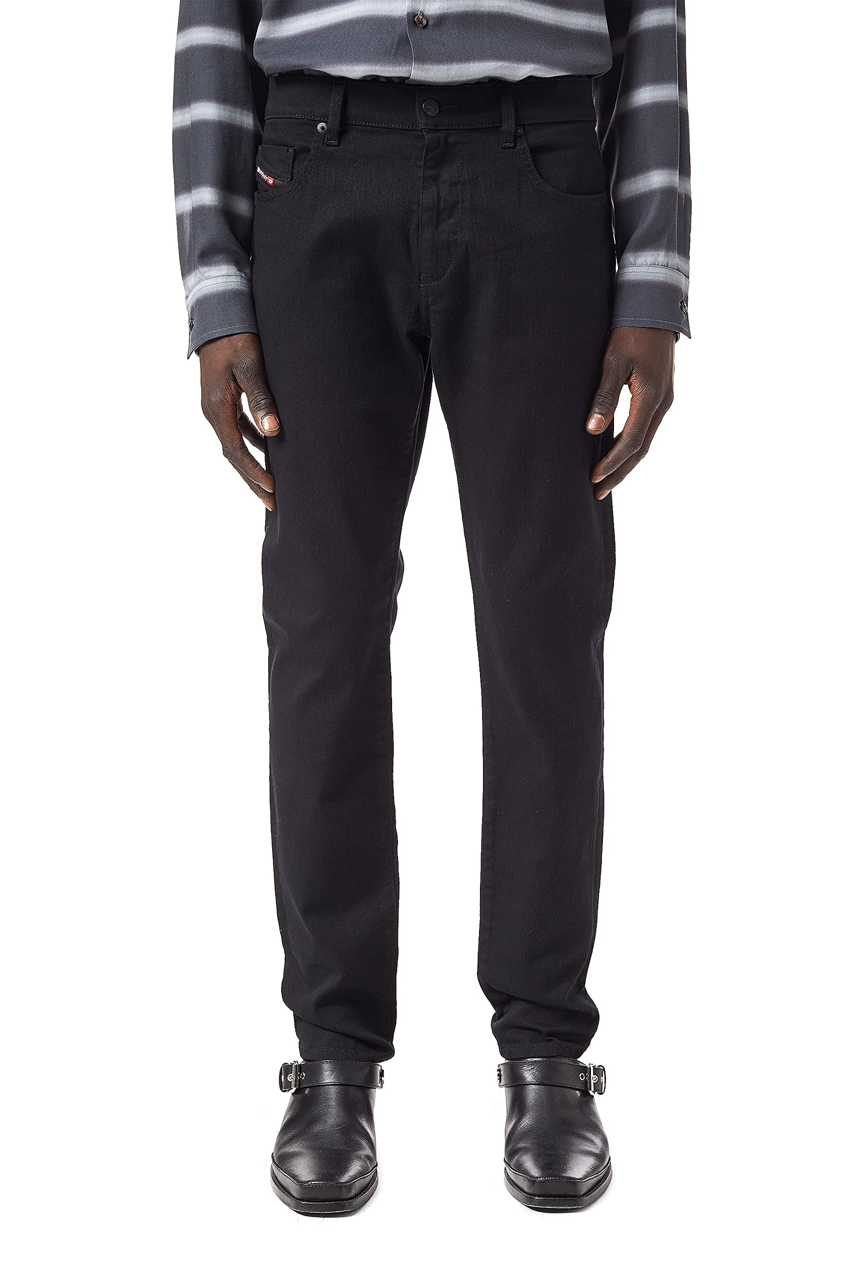 Diesel D-strukt L.34 Pantaloni Jeans, 02 Black Denim, 31 Uomo