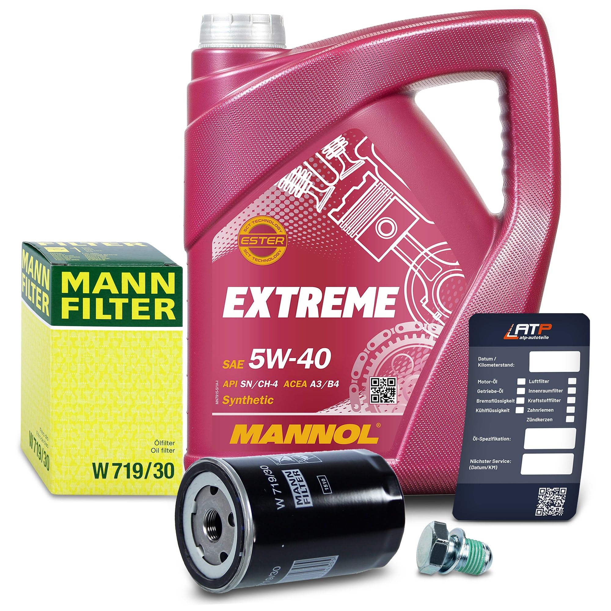 Set bestehend aus Ölfilter + 5l 5W-40 Motoröl 41108672