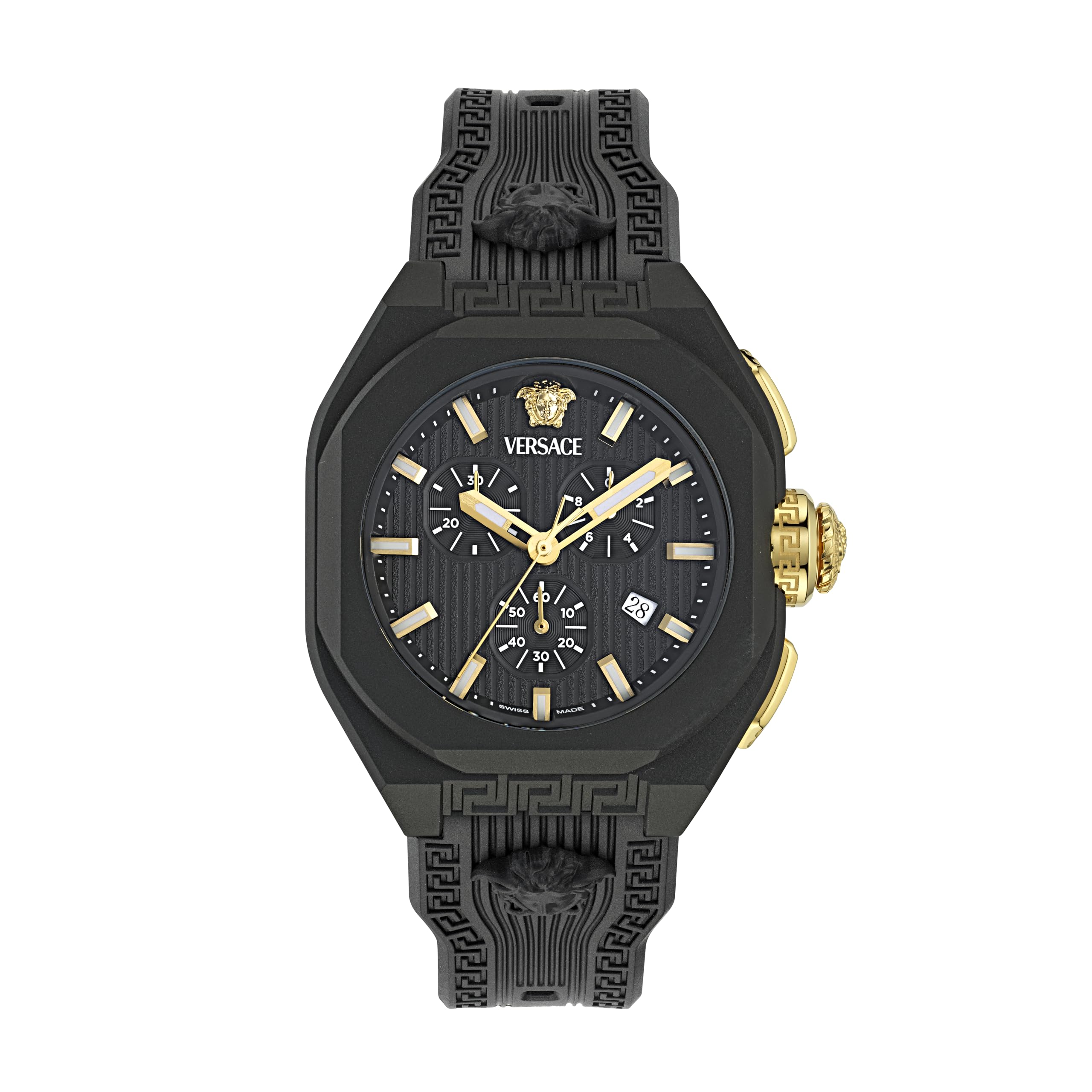 Versace Men's Chronograph Swiss Quartz Watch with Plastic Strap VE9L00124
