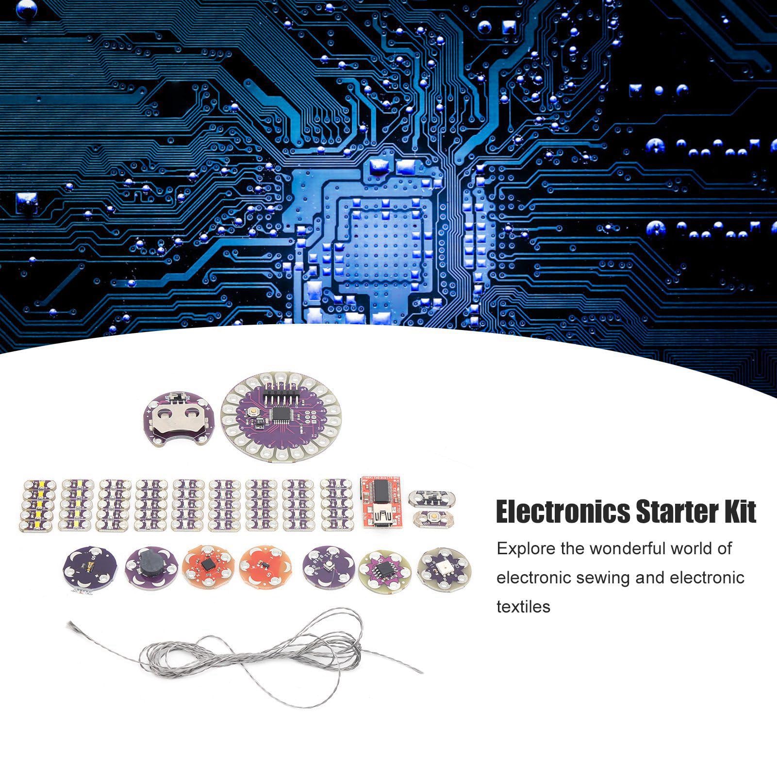 Kit Básico de Electrónica Lilypad Kit Electrónico de Costura para Lilypad, Aproveche el Poder de la Costura Electrónica y los Textiles con Proyectos de Entrada Que Utilizan el