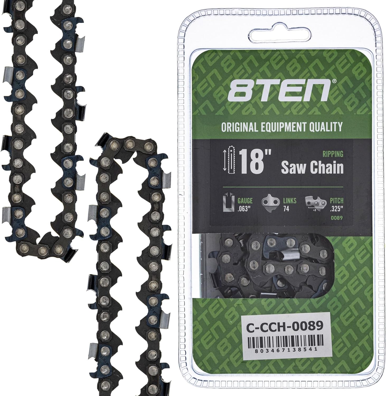 8TEN 18" Chainsaw Guide Bar & Chain .063 13/40 74DL for Stihl 066 044 Homelite 30030027017 26RS374E