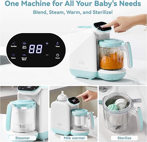 Miniatura 2 de Chefhandy Máquina de alimentos para bebés, vaporera y licuadora, máquina de puré con mezcla automáticamanual, cesta de vapor, calentador de