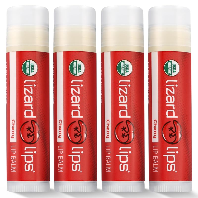Lizard Lips Bálsamo Labial Natural de Cereja, Pacote com 1