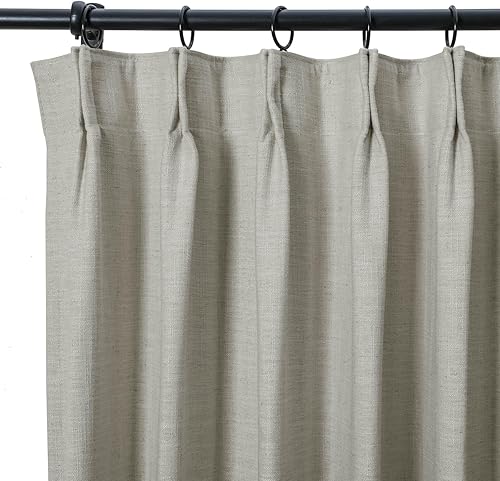 Miniatura 141 de Drapifytex Cortina plisada de lino sintético, cortina para oscurecer la habitación, 56 pulgadas de ancho x 96 pulgadas de largo, cortina de cobre 26