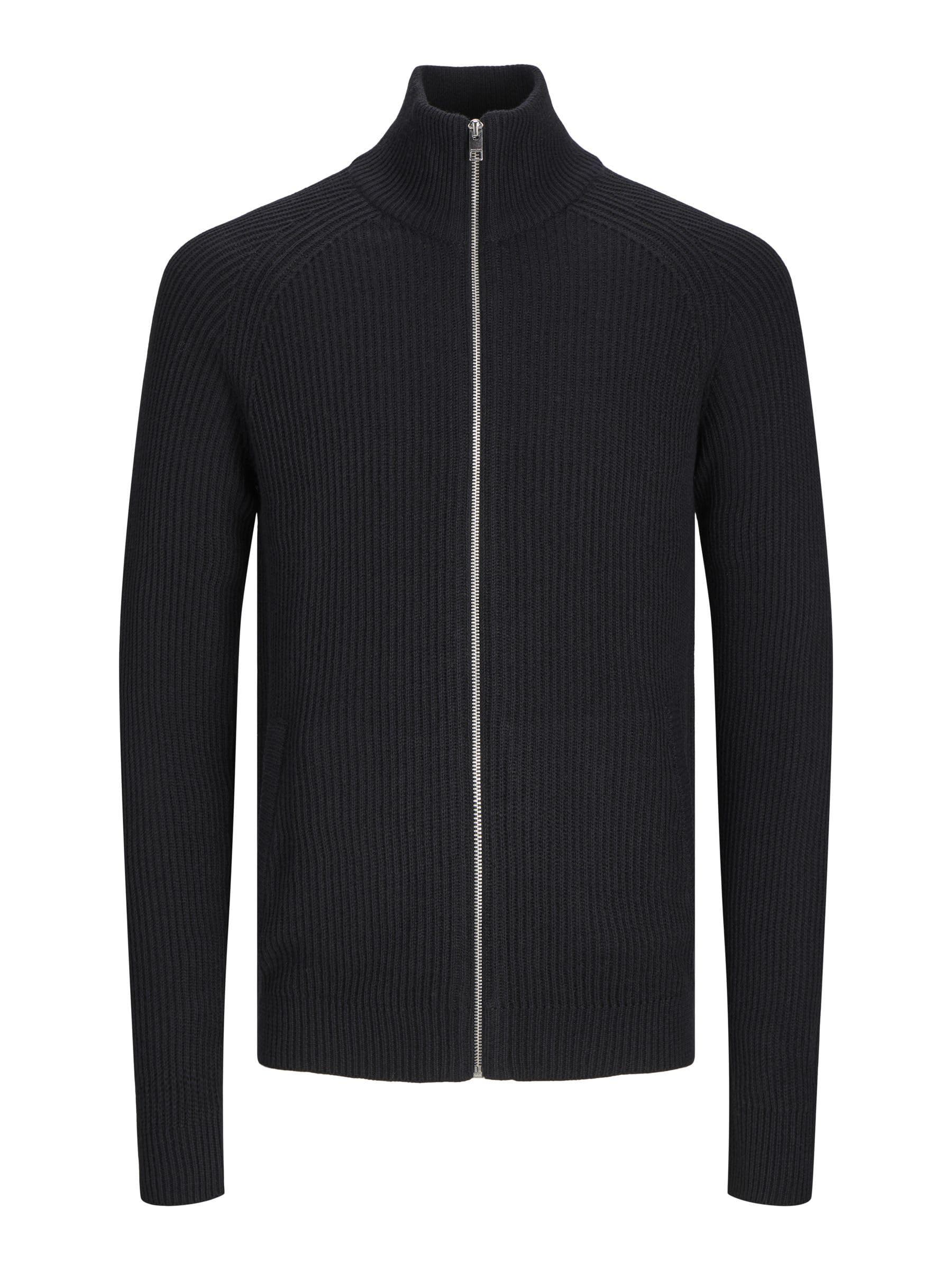 JACK & JONES Jjpannel Aw24 Men's Cardigan with Zip Sweater Cardigan, Black, S