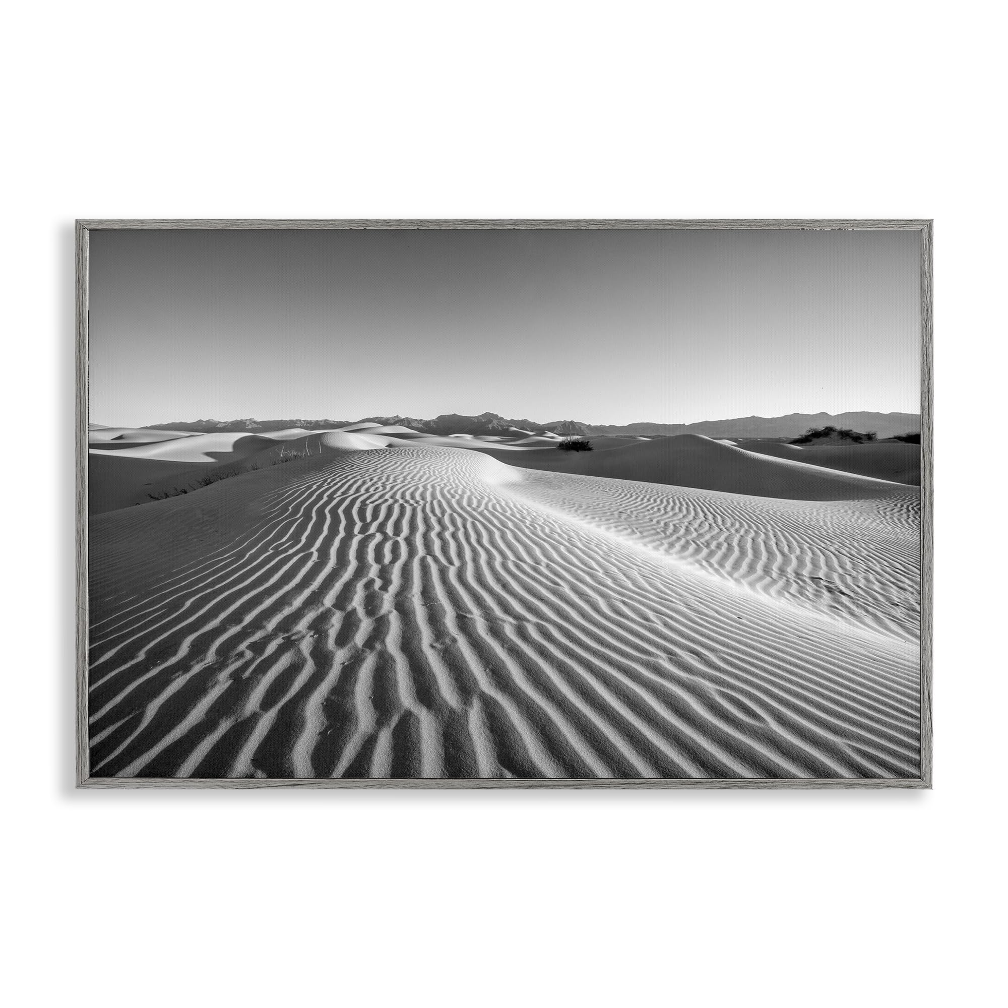Stupell Industries Desert Sand Ripples and Dunes, Greyscale Landscape Wall Art for Living Room, 12 x 18 Inch Framed Giclée Print, by Jon Evan, Made in USA Gift
