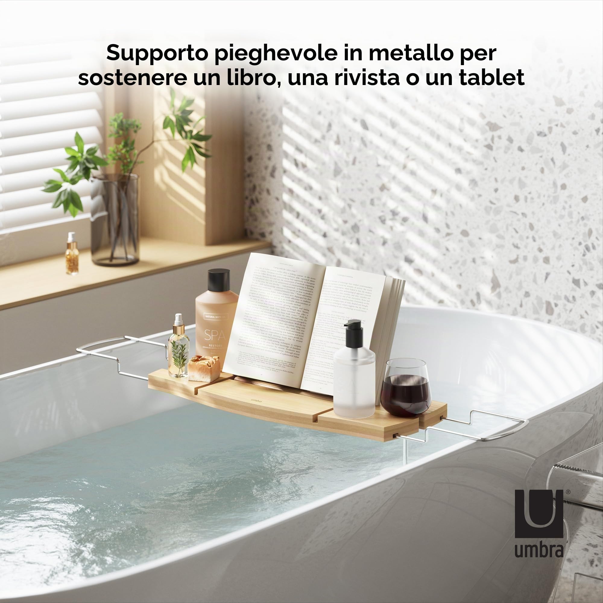 Umbra Aquala Portaoggetti per vasca, Bambù, Naturale
