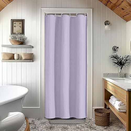 Miniatura 33 de OVZME Juego de cortina de ducha verde salvia, cortina de ducha de tela resistente con textura de gofre para baño, cortina de baño de lujo de 7.06