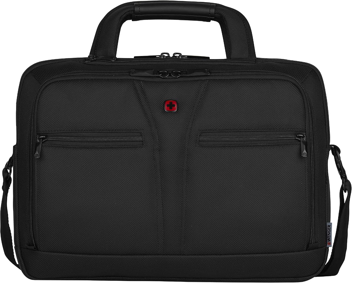 Wenger 606464 BC PRO 14"/16" Expandable Laptop Brief, SmartGuard Laptop Protection with a QuickAccess Tablet Pocket in Black (11 litres), Black, BC Pro - Slimline