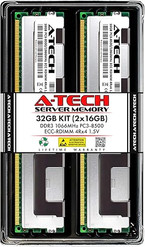 A-Tech Kit de 32 GB (2 x 16 GB) RAM para Supermicro Super B9DRG, B9DRT, X9DAi, X9DR3-LN4F+, X9DRi-F, X9DRi-LN4F+, X9SRD-F, X9SRL-F | DDR3 1066MHz