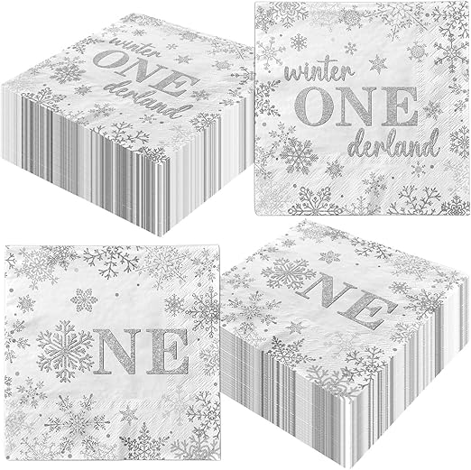 40pcs Winter Onederland 1st Birthday Napkins Decorations