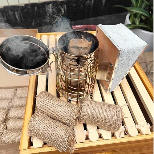 Miniatura 6 de AukBeeFun Rollos de arpillera de yute, combustible para ahumar abejas de 2 libras para la apicultura, fácil de encender produce una quema de humo