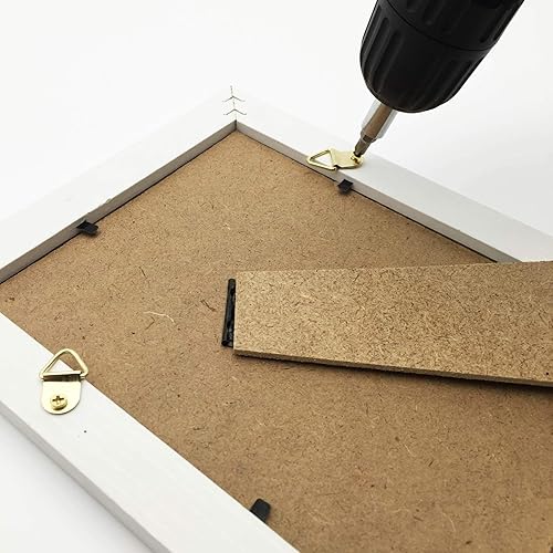Miniatura 3 de Paquete de 100 ganchos de acero con anillos triangulares pequeños con tornillos, marcos de fotos, soluciones para colgar cuadros de relojes, obras