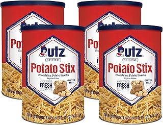 Utz Potato Stix, Original – 15 Oz. Canister – Shoestring Potato Sticks Made from Fresh Potatoes, Crispy, Crunchy Snacks in Resealable Container, Cholesterol Free, Trans-Fat Free, Gluten-Free Snacks