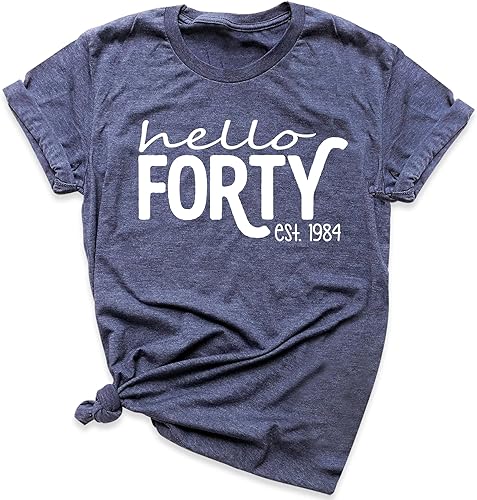 Miniatura 6 de Hello Forty Women's Men's 40th Birthday Party Shirt, Hello Forty Outfit, 40 Bday T-Shirt, 40th Birthday Gifts For Women, EST 1985 Birthday Gift